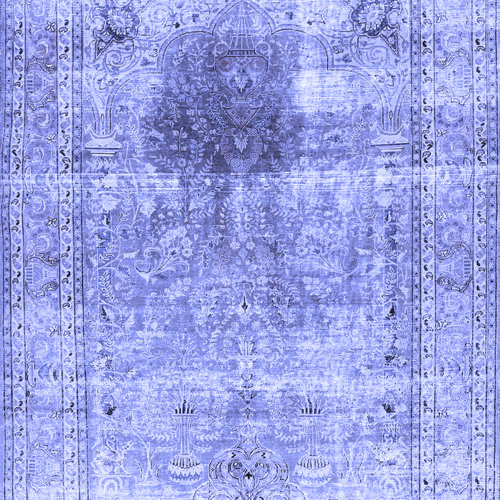 Machine Washable Persian Blue Traditional Rug, wshtr2982blu