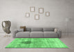 Machine Washable Persian Emerald Green Traditional Area Rugs in a Living Room,, wshtr2982emgrn