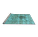 Sideview of Machine Washable Persian Light Blue Traditional Rug, wshtr2982lblu