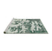 Sideview of Machine Washable Traditional -Sea Green Rug, wshtr2983