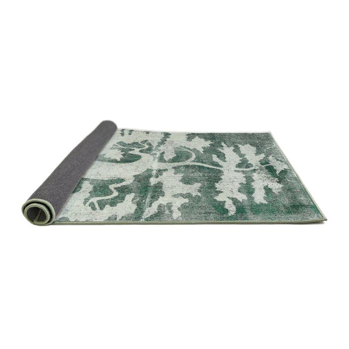 Sideview of Traditional Green Persian Rug, tr2983