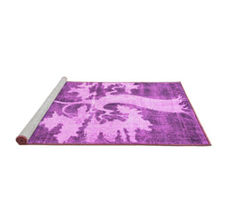 Sideview of Machine Washable Persian Pink Traditional Rug, wshtr2983pnk