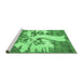 Sideview of Machine Washable Persian Emerald Green Traditional Area Rugs, wshtr2983emgrn