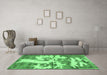 Machine Washable Persian Emerald Green Traditional Area Rugs in a Living Room,, wshtr2983emgrn