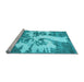 Sideview of Machine Washable Persian Light Blue Traditional Rug, wshtr2983lblu