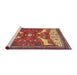 Sideview of Machine Washable Traditional Peru Brown Rug, wshtr2984