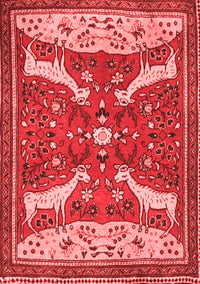 Animal Red Traditional Rug, tr2984red