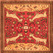 Serging Thickness of Animal Orange Traditional Rug, tr2984org