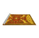 Sideview of Machine Washable Animal Yellow Traditional Rug, wshtr2984yw