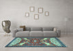 Machine Washable Animal Light Blue Traditional Rug in a Living Room, wshtr2984lblu