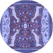 Round Animal Blue Traditional Rug, tr2984blu