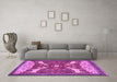 Machine Washable Animal Purple Traditional Area Rugs in a Living Room, wshtr2984pur