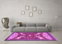 Machine Washable Animal Purple Traditional Rug, wshtr2984pur