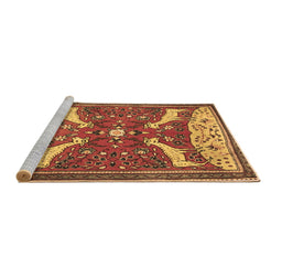Sideview of Machine Washable Animal Brown Traditional Rug, wshtr2984brn