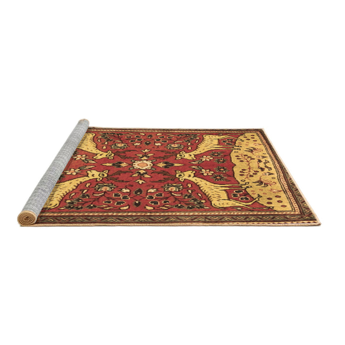 Sideview of Machine Washable Animal Brown Traditional Rug, wshtr2984brn