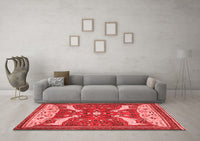 Machine Washable Animal Red Traditional Rug, wshtr2984red