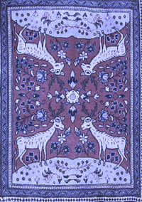 Animal Blue Traditional Rug, tr2984blu