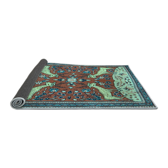 Sideview of Animal Light Blue Traditional Rug, tr2984lblu