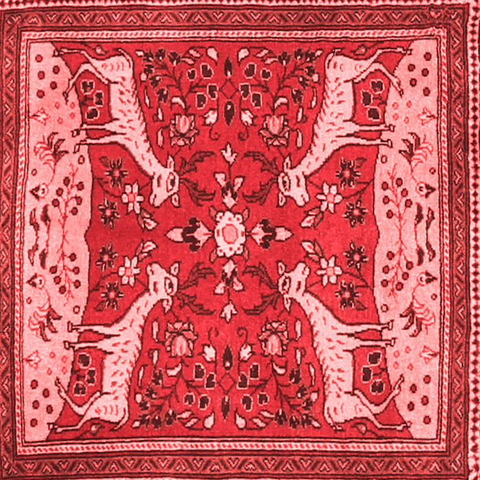 Machine Washable Animal Red Traditional Rug, wshtr2984red