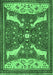 Machine Washable Animal Emerald Green Traditional Area Rugs, wshtr2984emgrn
