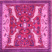 Square Animal Pink Traditional Rug, tr2984pnk