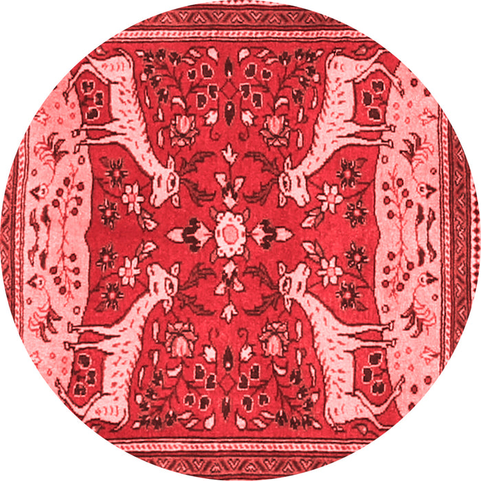 Animal Red Traditional Rug, tr2984red
