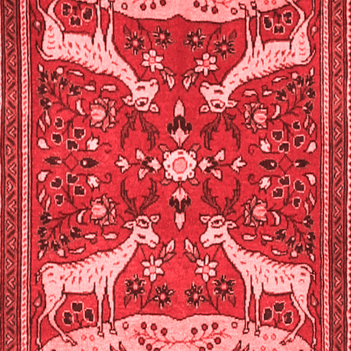 Machine Washable Animal Red Traditional Rug, wshtr2984red