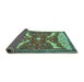 Sideview of Animal Turquoise Traditional Rug, tr2984turq