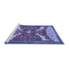 Sideview of Machine Washable Animal Blue Traditional Rug, wshtr2984blu