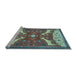 Sideview of Machine Washable Animal Light Blue Traditional Rug, wshtr2984lblu