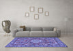 Machine Washable Persian Blue Traditional Rug in a Living Room, wshtr2985blu