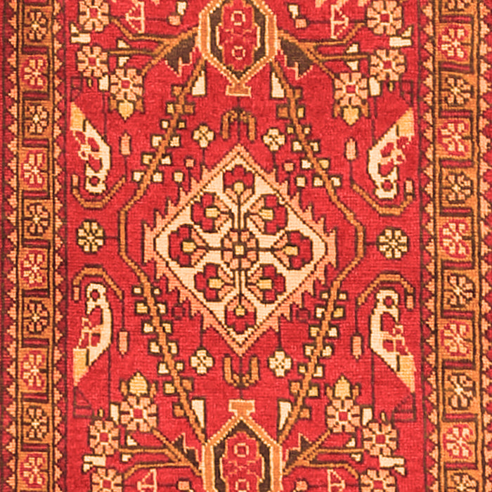 Serging Thickness of Machine Washable Persian Orange Traditional Area Rugs, wshtr2985org