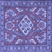 Square Persian Blue Traditional Rug, tr2985blu