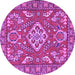 Round Persian Purple Traditional Rug, tr2985pur