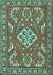 Machine Washable Persian Turquoise Traditional Area Rugs, wshtr2985turq