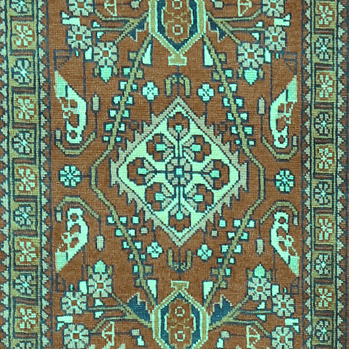 Machine Washable Persian Turquoise Traditional Area Rugs, wshtr2985turq