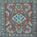 Square Persian Light Blue Traditional Rug, tr2985lblu