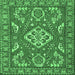 Square Persian Emerald Green Traditional Rug, tr2985emgrn