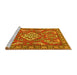 Sideview of Machine Washable Persian Yellow Traditional Rug, wshtr2985yw