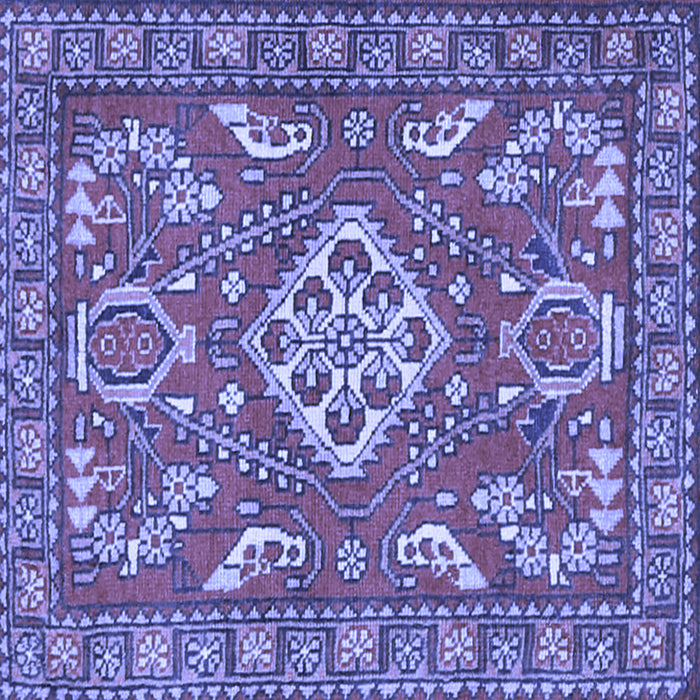 Square Machine Washable Persian Blue Traditional Rug, wshtr2985blu