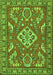 Serging Thickness of Machine Washable Persian Green Traditional Area Rugs, wshtr2985grn