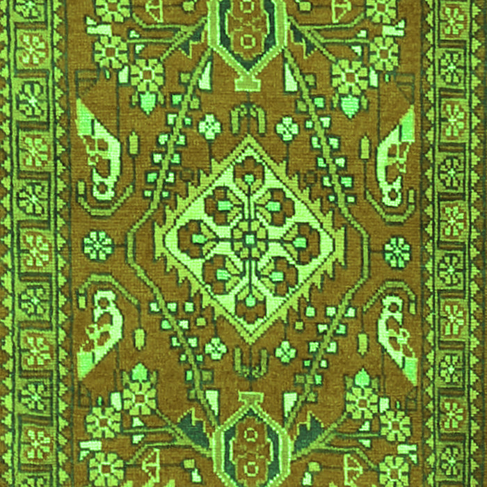 Serging Thickness of Machine Washable Persian Green Traditional Area Rugs, wshtr2985grn