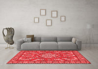 Machine Washable Persian Red Traditional Rug, wshtr2985red