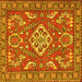 Square Persian Yellow Traditional Rug, tr2985yw