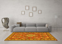 Machine Washable Persian Yellow Traditional Rug, wshtr2985yw