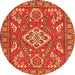 Machine Washable Persian Orange Traditional Area Rugs, wshtr2985org