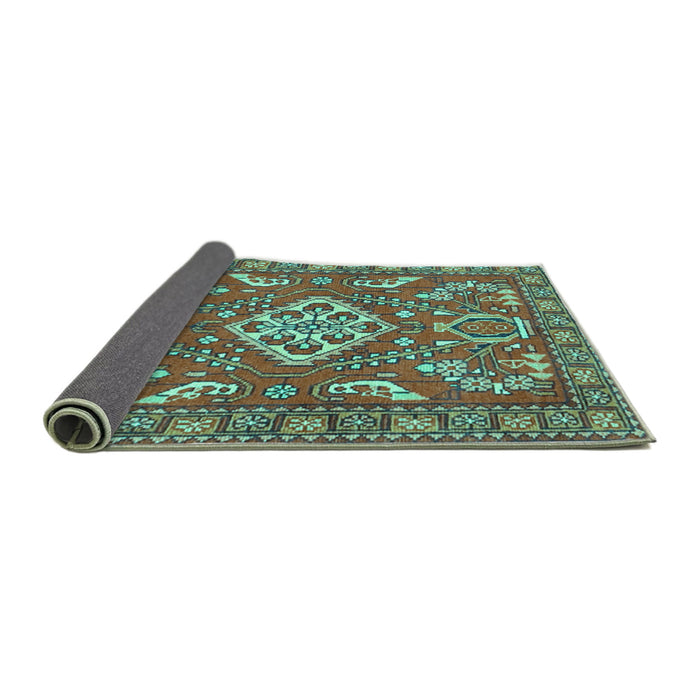 Sideview of Persian Turquoise Traditional Rug, tr2985turq