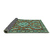 Sideview of Persian Turquoise Traditional Rug, tr2985turq