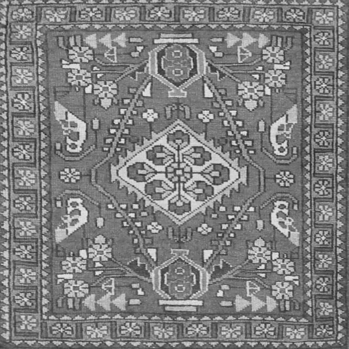 Round Machine Washable Persian Gray Traditional Rug, wshtr2985gry