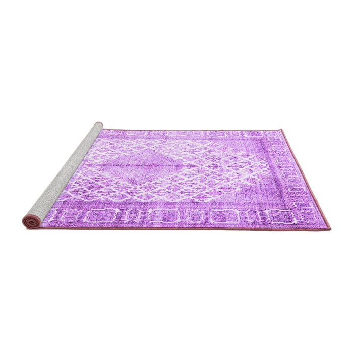 Sideview of Machine Washable Persian Purple Traditional Area Rugs, wshtr2986pur